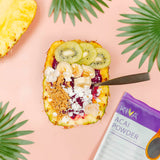 pineapple acai bowl with kiva organic acai powder