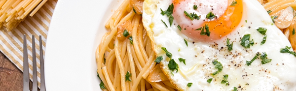 Garlic Spaghetti with Fried Eggs